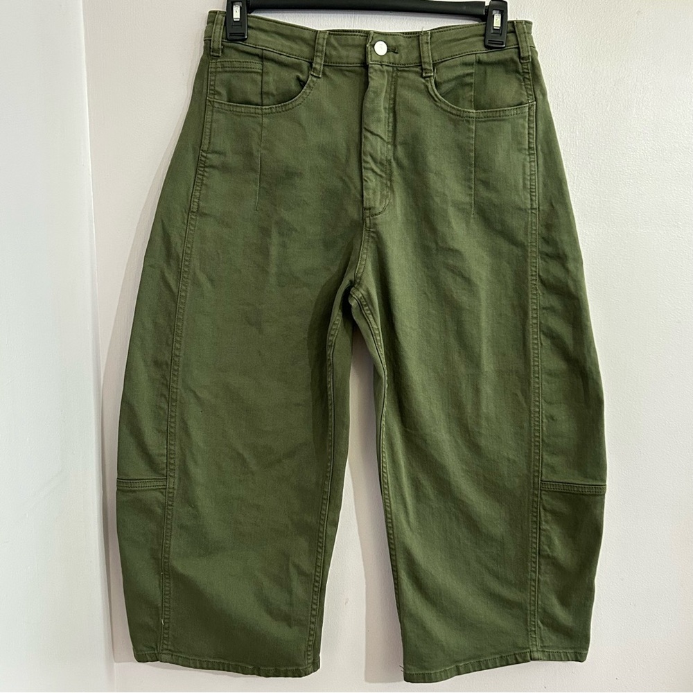 Pilcro The Kenna Mid Rise Heritage Barrel Pants Green 30 P